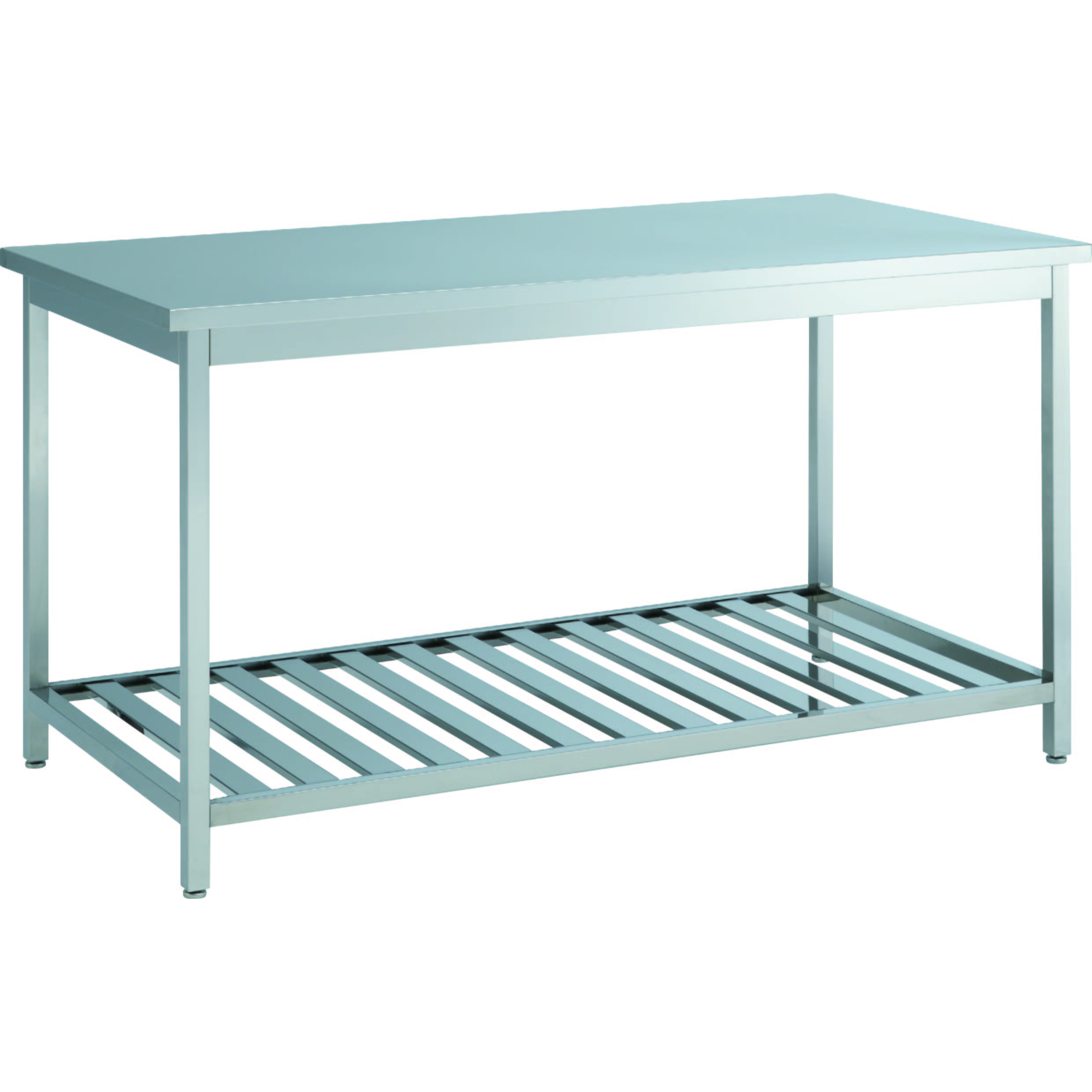 【作業台】ステンレス作業台 片面 アジャスタータイプ 棚付 引出し無 600×600×850mm